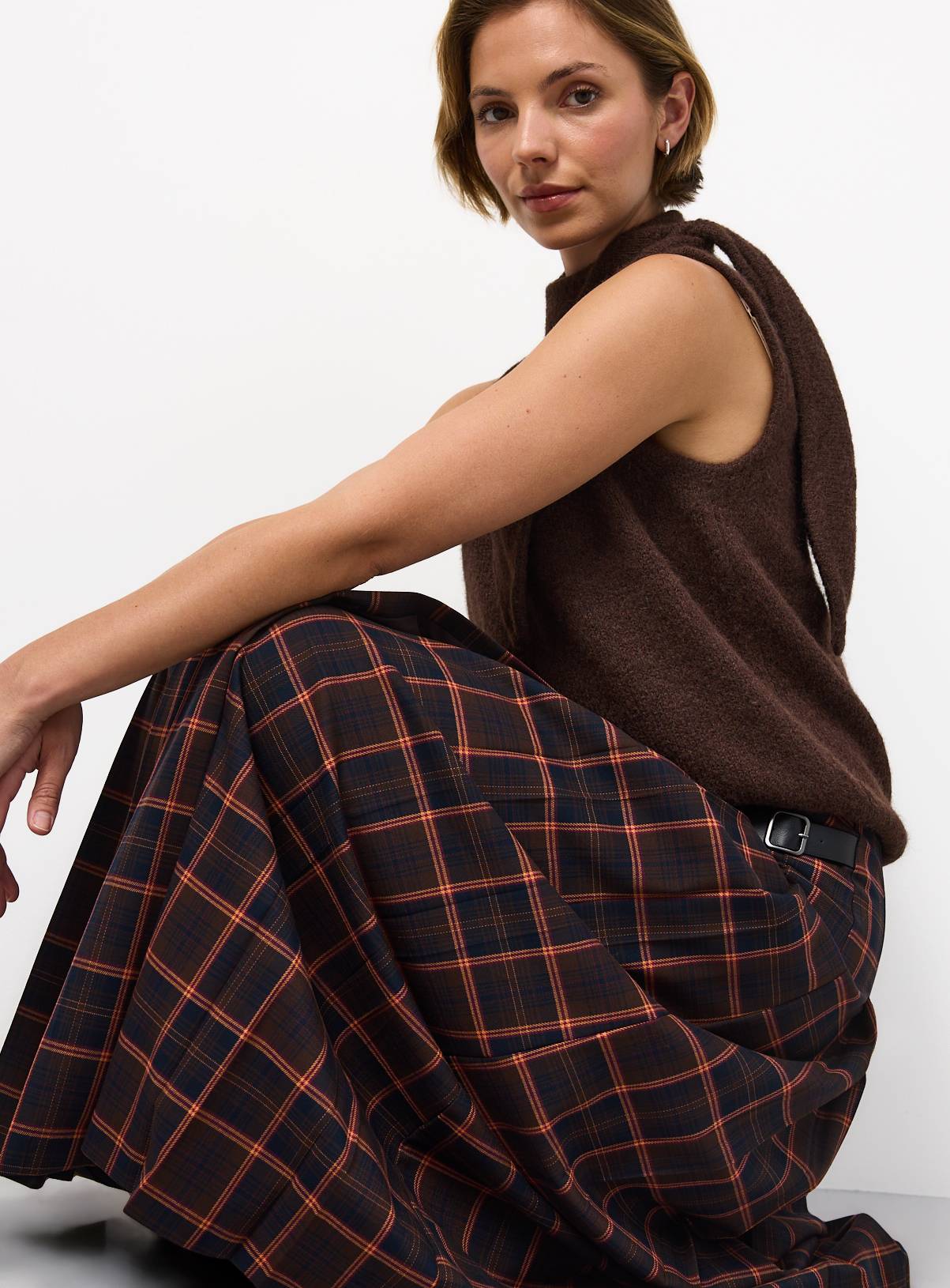 Orange & Black Tartan Check Kilt 8 - Image 2